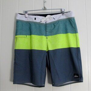 Quiksilver | Waist 32 Color Block Boardshorts Drawstring Zipper Pocket